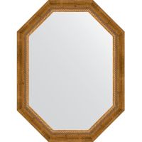 Зеркало Evoform Octagon 63x83 в багетной раме - Состаренная бронза с плетением 70 мм арт-BY 7115 — фото 1, Зеркала в ванную комнату