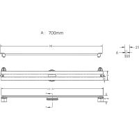 Душевой лоток Berges Super Slim 700 с решеткой Золото глянец арт-092153 — фото 10, Душевые лотки