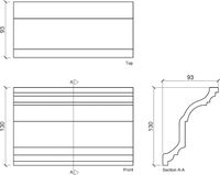 Карниз Европласт 2000x130x93 мм арт-1.50.254 — фото 3, Карнизы