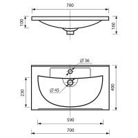Тумба с раковиной Misty Марта 70 подвесная Белая арт-УТ000013429 — фото 10, Тумбы с раковиной