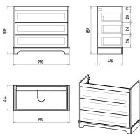 Тумба с раковиной Misty Ларго 100 Белая матовая арт-УТ000023207 — фото 6, Тумбы с раковиной