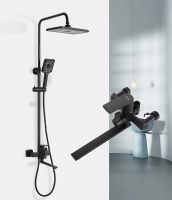 Душевая система Frap H71-6 Черная матовая арт-F2471-6 — фото 2, Душевые стойки