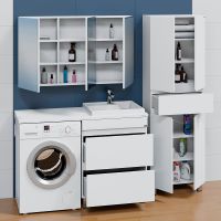 Тумба под раковину СанТа Марс 130 Белая арт-700316 — фото 4, Тумбы под раковину