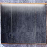 Зеркальный шкаф Бриклаер Форест 80 с подсветкой Дуб золотой Антрацит арт-4627125414718 — фото 2, Зеркальные шкафы в ванную