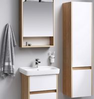 Шкаф пенал Aqwella Сити 35 Дуб балтийский Белый арт-SIT0535DB — фото 3, Пеналы для ванной комнаты