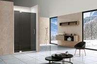 Душевая дверь Vincea Extra 90 профиль Хром стекло тонированное арт-VDP-1E8090CG — фото 3, Распашные душевые двери