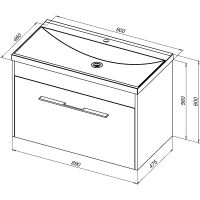 Тумба под раковину Aquanet Августа 90 подвесная Белый глянец арт-274019 — фото 5, Тумбы под раковину