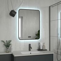 Товар: Зеркало Reflection Shadow 600х800 с подсветкой Черное с сенсорным выключателем, диммером, подогревом и часами арт-RF5732SH - фото 8 Зеркало Reflection Shadow 600х800 с подсветкой Черное с сенсорным выключателем, диммером, подогревом и часами арт-RF5732SH — фото 8, Зеркала в ванную комнату