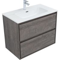 Тумба под раковину Aquanet Милан 80 подвесная Дуб рошелье арт-336374 — фото 2, Тумбы под раковину