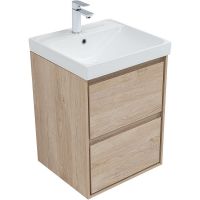 Тумба под раковину Aquanet Милан 50 подвесная Дуб светлый арт-336381 — фото 2, Тумбы под раковину