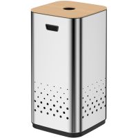 Корзина для белья WeltWasser Lety MT 35L Матовая сталь арт-10000003988 — фото 1, Корзины для белья