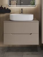 Тумба с раковиной Orange Line 80 подвесная Латте матовый арт-Li-80TuLMDF+B08-600W — фото 3, Тумбы с раковиной