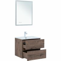 Тумба под раковину Aquanet Алвита New 60 подвесная Дуб веллингтон табак арт-334184 — фото 8, Тумбы под раковину