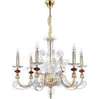 Люстра Crystal Lux Catarina SP6 V2 Gold Transparent Cognac Прозрачная Золото арт-CATARINA SP6 V2 GOLD/TRANSPARENT-COGNAC — фото 1, Люстры