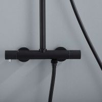 Товар: Душевая система Vincea Desire с термостатом Черная матовая арт-VSFS-1D0TMB - фото 2 Душевая система Vincea Desire с термостатом Черная матовая арт-VSFS-1D0TMB — фото 2, Душевые стойки