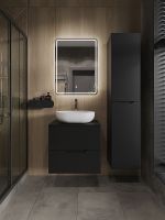 Тумба с раковиной Orange Line 60 подвесная Черная матовая арт-Li-60TubMDF+B05-480W — фото 5, Тумбы с раковиной