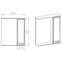 Товар: Зеркало со шкафом VIANT Милан 60 R Белое арт-VMIL60-ZSHR - фото 6 Зеркало со шкафом VIANT Милан 60 R Белое арт-VMIL60-ZSHR — фото 6, Зеркальные шкафы в ванную