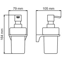 Дозатор для жидкого мыла WasserKRAFT Elbe Черный матовый арт-K-7299 — фото 4, Дозаторы