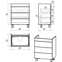 Тумба с раковиной Brevita Gloster 70 Графит матовый арт-УТ000012554 — фото 12, Тумбы с раковиной