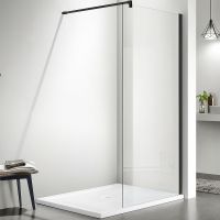 Душевая перегородка Aquatek 100 профиль Черный стекло прозрачное арт-AQ WIW 10020BL — фото 1, Душевые перегородки