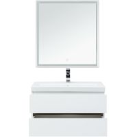 Комплект мебели для ванной Aquanet Беркли 80 подвесной Белый Дуб рошелье арт-258909 — фото 5, Комплекты мебели для ванной