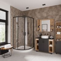 Душевой уголок Niagara Nova NG-6807-08 BLACK 100х100 профиль Черный стекло прозрачное арт-68070811BLACK — фото 1, Душевые уголки четверть круга