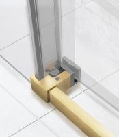 Душевая дверь Vincea Slim Soft 150 профиль Золото брашированное стекло прозрачное арт-VDS-1SS150CLG — фото 4, Раздвижные душевые двери