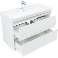 Тумба под раковину Aquanet Милан 100 подвесная Белый глянец арт-336370 — фото 5, Тумбы под раковину