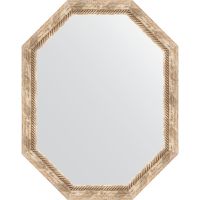 Зеркало Evoform Octagon 73x93 в багетной раме - Прованс с плетением 70 мм арт-BY 7120 — фото 1, Зеркала в ванную комнату