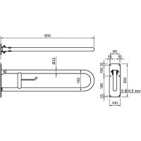 Товар: Поручень полукруглый Nofer Нержавеющая сталь глянцевая арт-15051.85.B - фото 2 Поручень полукруглый Nofer Нержавеющая сталь глянцевая арт-15051.85.B — фото 2, Поручни для ванной