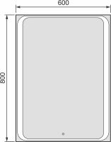 Зеркало Jorno Modul 65 с подсветкой с сенсорным выключателем арт-Mоl.02.60/W — фото 10, Зеркала в ванную комнату