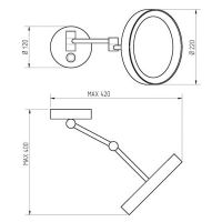 Косметическое зеркало Migliore Complementi с подсветкой с увеличением Бронза арт-21977 — фото 5, Косметические зеркала
