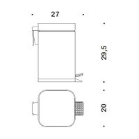 Ведро для мусора Colombo Design Black&White Хром арт-B9211.CR — фото 2, Мусорные ведра