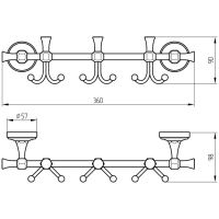 Вешалка для полотенец Migliore Fortuna Хром арт-27715 — фото 2, Крючки для полотенец
