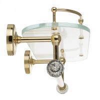 Стеклянная полка Migliore Amerida Золото с кристаллами Swarovski арт-16602 — фото 4, Полки для ванной и душа