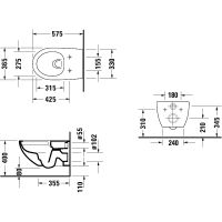 Унитаз Duravit Architec подвесной без сиденья арт-2572092000 — фото 2, Подвесные унитазы