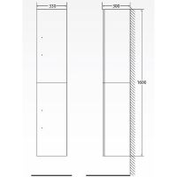 Шкаф пенал BelBagno Aurora 33 R подвесной Pietra Bianca без ручек арт-AURORA-1600-2A-SC-PB-P-R — фото 4, Пеналы для ванной комнаты