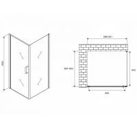 Душевой уголок Abber Sonnenstrand 90х90 профиль Хром стекло матовое арт-AG04090M-S90M — фото 4, Квадратные душевые уголки