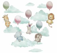 Фреска детская Ortograf Для малышей 33308 Фактура бархат FX Флизелин (2,9*2,7) Разноцветный, Животные/Воздушные шары арт-33308 (бархат FX) — фото 2, Фрески