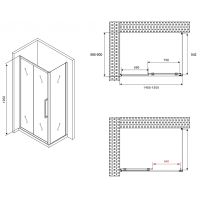 Душевой уголок Abber Schwarzer Diamant 150x60 профиль Черный стекло прозрачное арт-AG30150BH-S60B — фото 5, Прямоугольные душевые уголки
