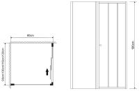 Душевая стенка Grossman Falcon 80 профиль Хром стекло прозрачное арт-GR-P80Fa — фото 3, Боковые стенки