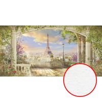 Фреска Ortograf Париж 10582 Фактура бархат FX Флизелин (5,4*2,7) Разноцветный, Город/Цветы арт-10582 (бархат FX) — фото 1, Фрески