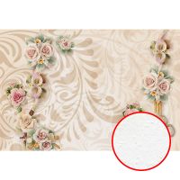 Фреска Ortograf 3D 30744 Фактура бархат FX Флизелин (4*2,7) Бежевый, Цветы/Абстракция арт-30744 (бархат FX) — фото 1, Фрески