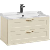 Тумба под раковину Aquaton Леон 80 подвесная Дуб бежевый арт-1A186301LBPR0 — фото 1, Тумбы под раковину