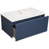 Тумба под раковину La Fenice Terra 80 подвесная Синяя матовая арт-FNC-01-TER-BG-80 — фото 2, Тумбы под раковину