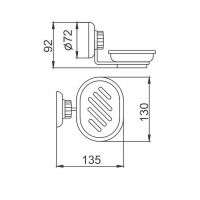 Мыльница Frap F39 Хром арт-F3902 — фото 2, Мыльницы