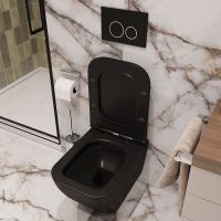 Унитаз Ceruttispa Mimi Aria MB подвесной Черный матовый с сиденьем Микролифт арт-CT8920 — фото 5, Подвесные унитазы