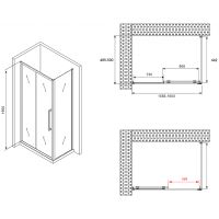 Душевой уголок Abber Schwarzer Diamant 160x50 профиль Черный стекло прозрачное арт-AG30160BH-S50B — фото 5, Прямоугольные душевые уголки