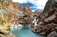 Фреска Ortograf Горы 30924 Фактура флок FLK Флизелин (4,1*2,7) Коричневый/Голубой, Горы/Пейзаж/Природа арт-30924 (флок FLK) — фото 2, Фрески