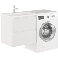 Тумба с раковиной Creto Cafor 130 L подвесная Белый глянец арт-19-W130L — фото 2, Тумбы с раковиной